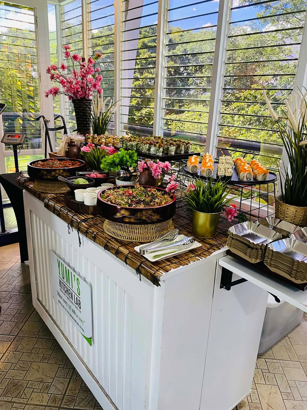 Sushi catering spread